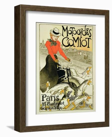 Reproduction of a Poster Advertising Comiot Motorcycles, 1899-Théophile Alexandre Steinlen-Framed Giclee Print