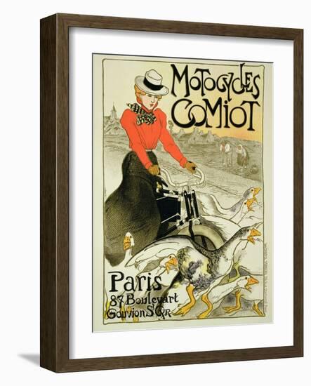 Reproduction of a Poster Advertising Comiot Motorcycles, 1899-Théophile Alexandre Steinlen-Framed Giclee Print