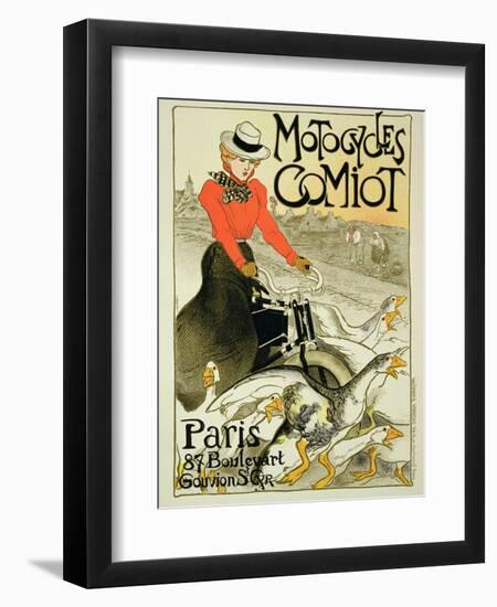 Reproduction of a Poster Advertising Comiot Motorcycles, 1899-Théophile Alexandre Steinlen-Framed Premium Giclee Print