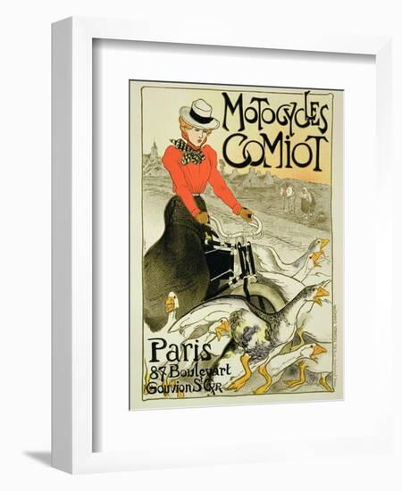 Reproduction of a Poster Advertising Comiot Motorcycles, 1899-Théophile Alexandre Steinlen-Framed Premium Giclee Print