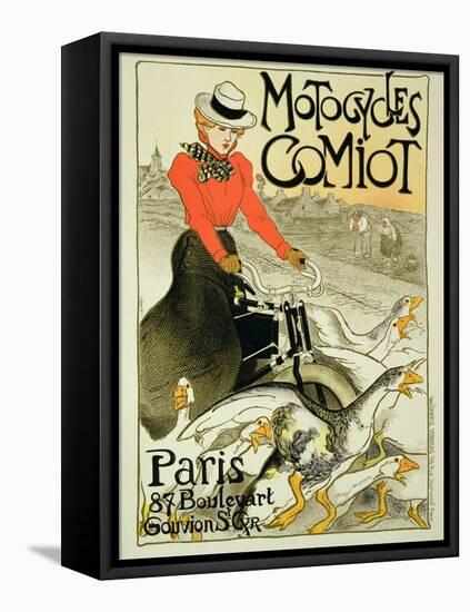 Reproduction of a Poster Advertising Comiot Motorcycles, 1899-Théophile Alexandre Steinlen-Framed Stretched Canvas