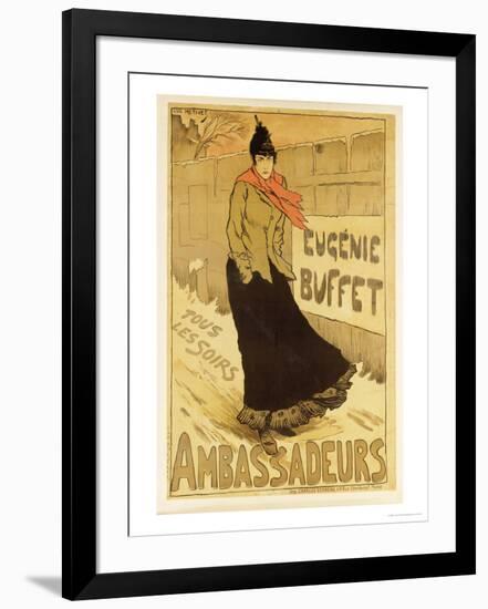 Reproduction of a Poster Advertising "Eugenie Buffet," at the Ambassadeurs, Paris, 1893-Lucien Metivet-Framed Giclee Print