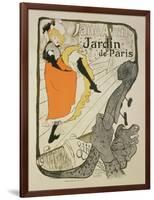 Reproduction of a Poster Advertising "Jane Avril" at the Jardin De Paris, 1893-Henri de Toulouse-Lautrec-Framed Giclee Print