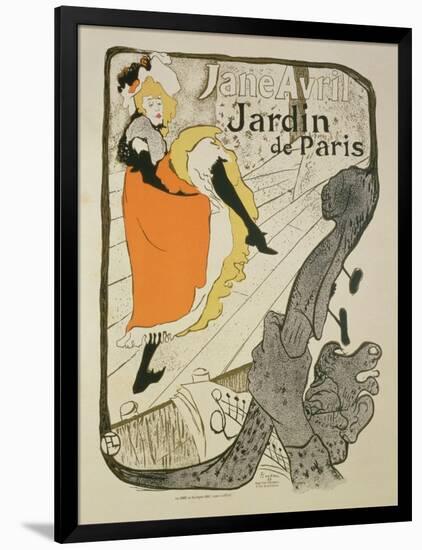 Reproduction of a Poster Advertising "Jane Avril" at the Jardin De Paris, 1893-Henri de Toulouse-Lautrec-Framed Giclee Print