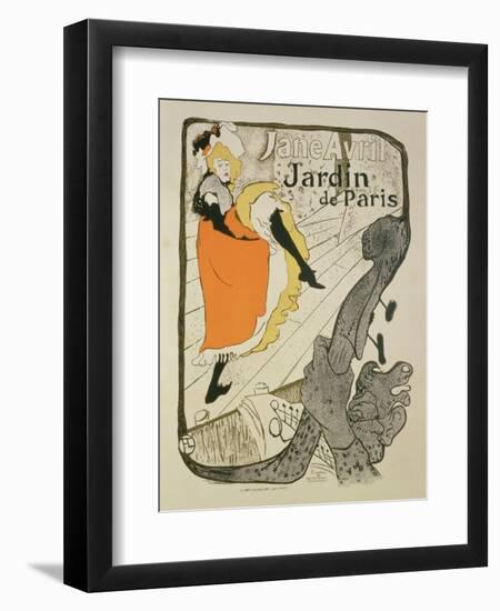 Reproduction of a Poster Advertising "Jane Avril" at the Jardin De Paris, 1893-Henri de Toulouse-Lautrec-Framed Giclee Print