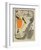 Reproduction of a Poster Advertising "Jane Avril" at the Jardin De Paris, 1893-Henri de Toulouse-Lautrec-Framed Giclee Print