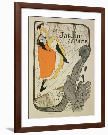 Reproduction of a Poster Advertising "Jane Avril" at the Jardin De Paris, 1893-Henri de Toulouse-Lautrec-Framed Giclee Print