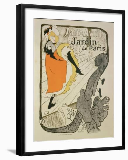 Reproduction of a Poster Advertising "Jane Avril" at the Jardin De Paris, 1893-Henri de Toulouse-Lautrec-Framed Giclee Print