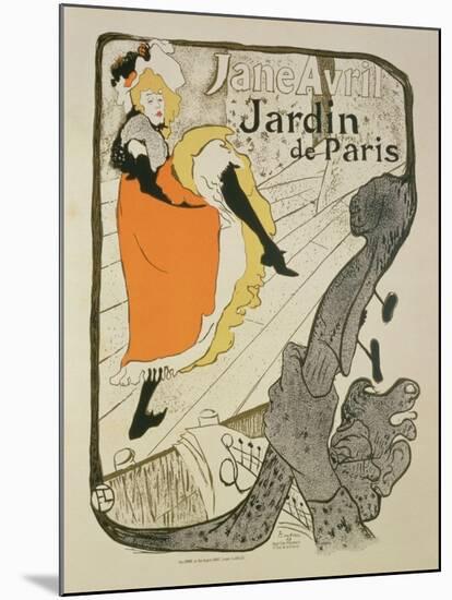 Reproduction of a Poster Advertising "Jane Avril" at the Jardin De Paris, 1893-Henri de Toulouse-Lautrec-Mounted Giclee Print