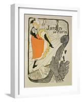 Reproduction of a Poster Advertising "Jane Avril" at the Jardin De Paris, 1893-Henri de Toulouse-Lautrec-Framed Giclee Print