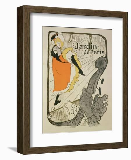 Reproduction of a Poster Advertising "Jane Avril" at the Jardin De Paris, 1893-Henri de Toulouse-Lautrec-Framed Premium Giclee Print