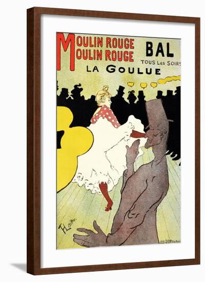 Reproduction of a Poster Advertising "La Goulue" at the Moulin Rouge, Paris-Henri de Toulouse-Lautrec-Framed Giclee Print