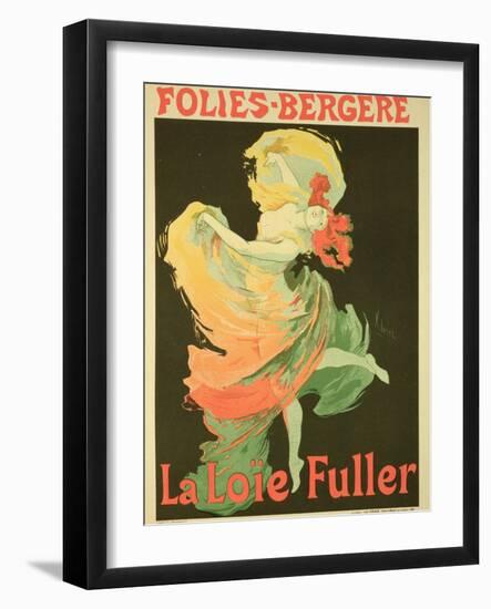 Reproduction of a Poster Advertising "Loie Fuller" at the Folies-Bergere, 1893-Jules Chéret-Framed Giclee Print