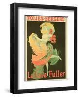 Reproduction of a Poster Advertising "Loie Fuller" at the Folies-Bergere, 1893-Jules Chéret-Framed Premium Giclee Print