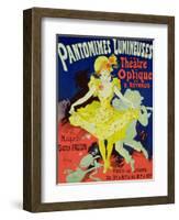 Reproduction of a Poster Advertising "Pantomimes Lumineuses" at the Musee Grevin, 1892-Jules Chéret-Framed Premium Giclee Print