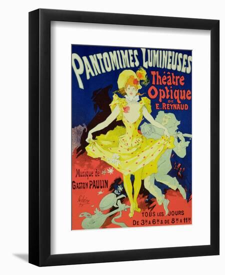 Reproduction of a Poster Advertising "Pantomimes Lumineuses" at the Musee Grevin, 1892-Jules Chéret-Framed Premium Giclee Print