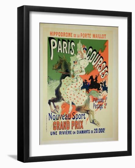 Reproduction of a Poster Advertising "Paris Courses"-Jules Chéret-Framed Giclee Print