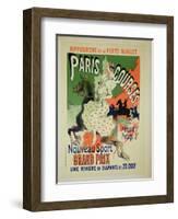 Reproduction of a Poster Advertising "Paris Courses"-Jules Chéret-Framed Giclee Print