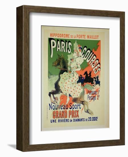 Reproduction of a Poster Advertising "Paris Courses"-Jules Chéret-Framed Giclee Print