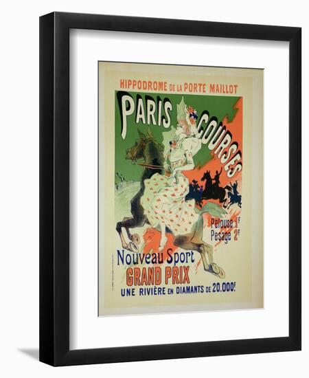 Reproduction of a Poster Advertising "Paris Courses"-Jules Chéret-Framed Giclee Print