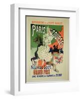 Reproduction of a Poster Advertising "Paris Courses"-Jules Chéret-Framed Premium Giclee Print