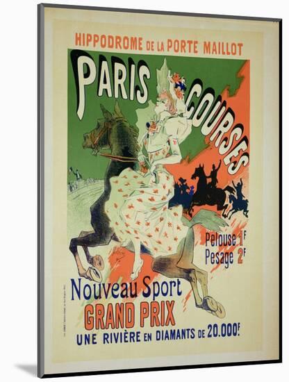 Reproduction of a Poster Advertising "Paris Courses"-Jules Chéret-Mounted Premium Giclee Print