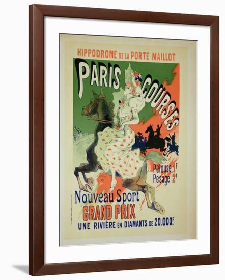 Reproduction of a Poster Advertising "Paris Courses"-Jules Chéret-Framed Giclee Print