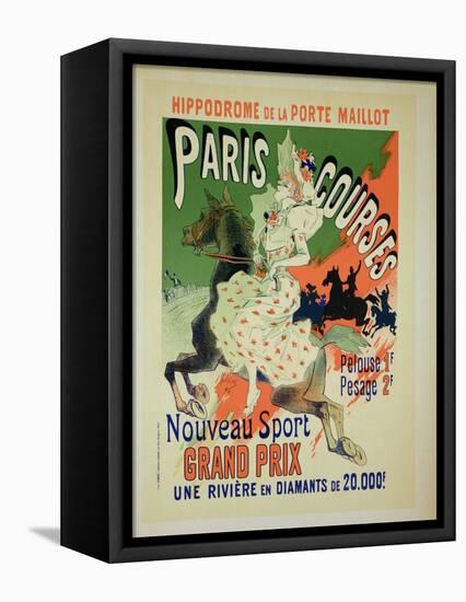 Reproduction of a Poster Advertising "Paris Courses"-Jules Chéret-Framed Stretched Canvas