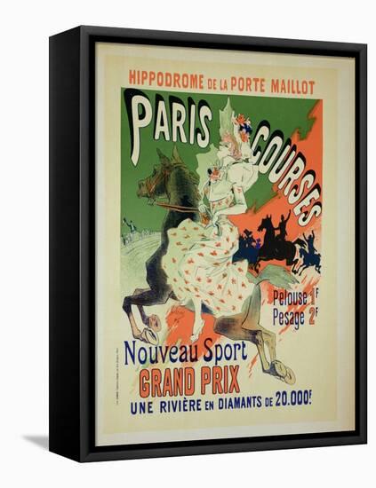 Reproduction of a Poster Advertising "Paris Courses"-Jules Chéret-Framed Stretched Canvas