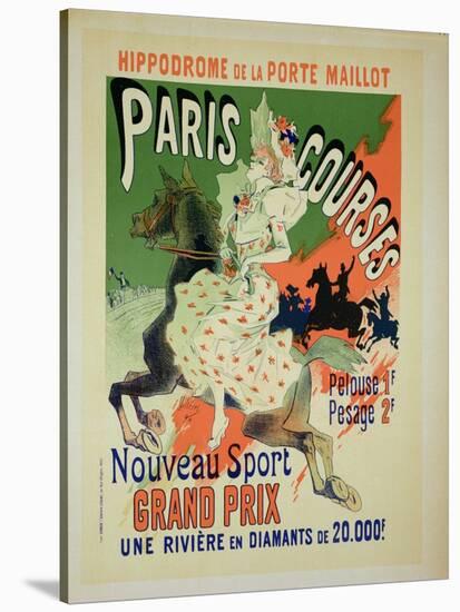 Reproduction of a Poster Advertising "Paris Courses"-Jules Chéret-Stretched Canvas