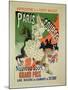 Reproduction of a Poster Advertising "Paris Courses"-Jules Chéret-Mounted Premium Giclee Print