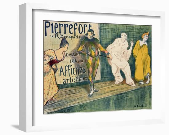 Reproduction of a Poster Advertising 'Pierrefort Artistic Posters', Rue Bonaparte, 1897-Henri Gabriel Ibels-Framed Giclee Print