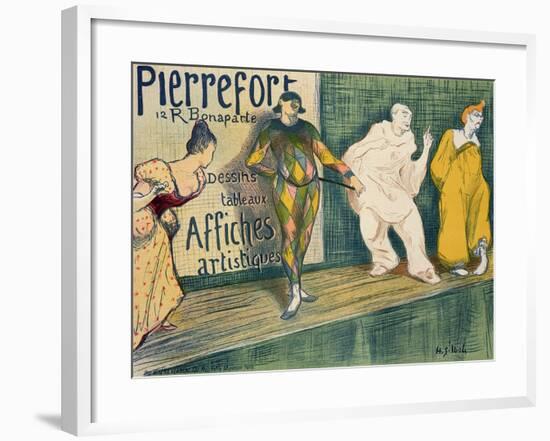 Reproduction of a Poster Advertising 'Pierrefort Artistic Posters', Rue Bonaparte, 1897-Henri Gabriel Ibels-Framed Giclee Print