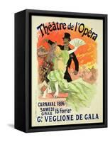 Reproduction of a Poster Advertising the 1896 Carnival at the Theatre De L'Opera-Jules Chéret-Framed Stretched Canvas