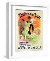 Reproduction of a Poster Advertising the 1896 Carnival at the Theatre De L'Opera-Jules Chéret-Framed Giclee Print