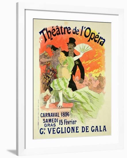 Reproduction of a Poster Advertising the 1896 Carnival at the Theatre De L'Opera-Jules Chéret-Framed Giclee Print