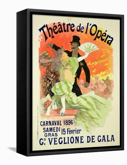 Reproduction of a Poster Advertising the 1896 Carnival at the Theatre De L'Opera-Jules Chéret-Framed Stretched Canvas