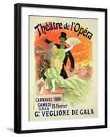 Reproduction of a Poster Advertising the 1896 Carnival at the Theatre De L'Opera-Jules Chéret-Framed Giclee Print