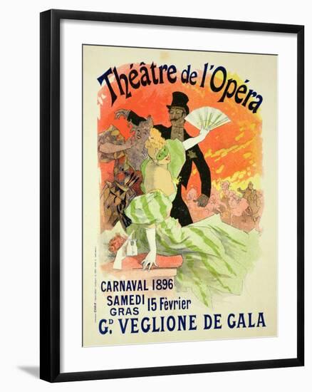 Reproduction of a Poster Advertising the 1896 Carnival at the Theatre De L'Opera-Jules Chéret-Framed Giclee Print