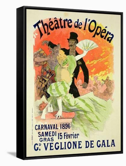 Reproduction of a Poster Advertising the 1896 Carnival at the Theatre De L'Opera-Jules Chéret-Framed Stretched Canvas