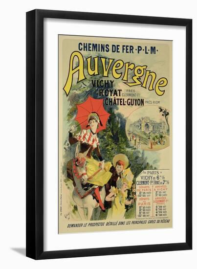 Reproduction of a Poster Advertising the "Auvergne Railway," France, 1892-Jules Chéret-Framed Premium Giclee Print
