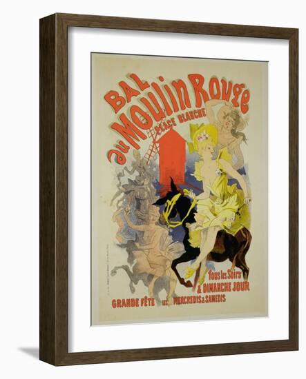 Reproduction of a Poster Advertising the "Bal Au Moulin Rouge," 1889-Jules Chéret-Framed Giclee Print