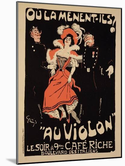 Reproduction of a Poster Advertising the "Cafe Riche," Boulevard Des Italiens, 1897-Jules-Alexandre Grün-Mounted Giclee Print