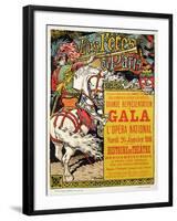 Reproduction of a Poster Advertising the "Fetes de Paris", at the Opera National, Paris, 1885-Eugene Grasset-Framed Giclee Print