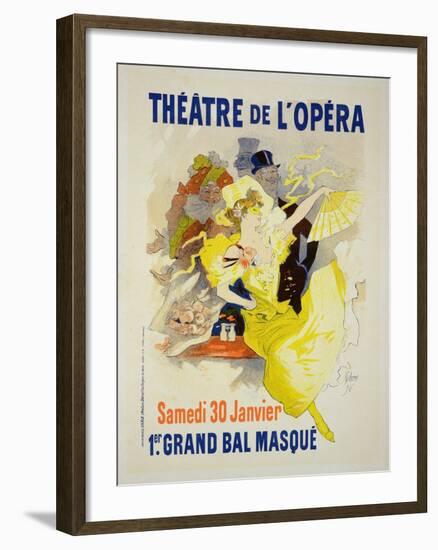 Reproduction of a Poster Advertising the First "Grand Bal Masque," Theatre De L'Opera, Paris, 1896-Jules Chéret-Framed Giclee Print