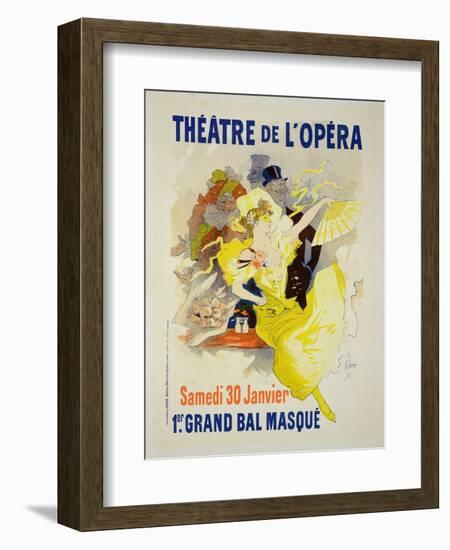 Reproduction of a Poster Advertising the First "Grand Bal Masque," Theatre De L'Opera, Paris, 1896-Jules Chéret-Framed Giclee Print