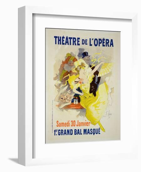 Reproduction of a Poster Advertising the First "Grand Bal Masque," Theatre De L'Opera, Paris, 1896-Jules Chéret-Framed Giclee Print