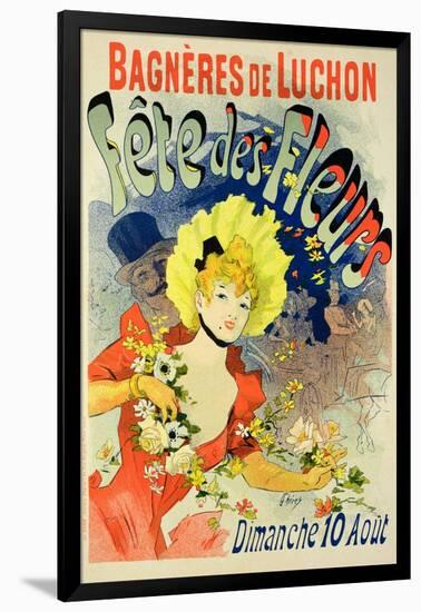 Reproduction of a Poster Advertising the Flower Festival at Bagneres-De-Luchon, 1890-Jules Chéret-Framed Giclee Print