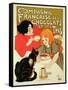 Reproduction of a Poster Advertising the French Company of Chocolate and Tea-Théophile Alexandre Steinlen-Framed Stretched Canvas