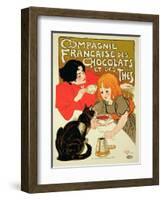 Reproduction of a Poster Advertising the French Company of Chocolate and Tea-Théophile Alexandre Steinlen-Framed Premium Giclee Print